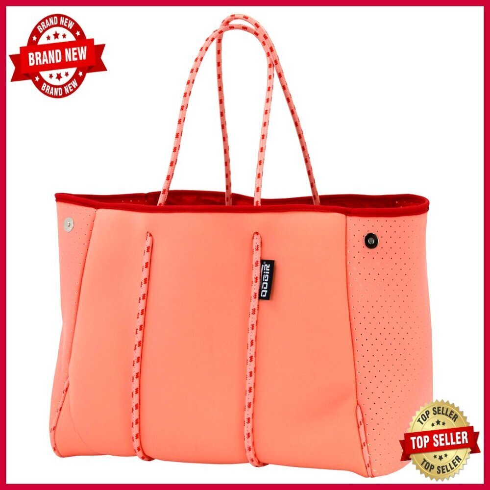 Large Neoprene Travel Tote with Zipper Pockets Foldable Beach Bag